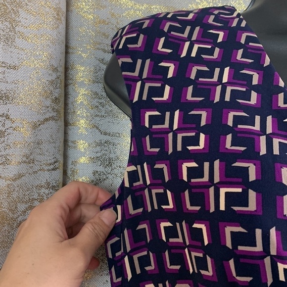 Ralph Lauren Purple Geometric Print Jersey Sheath Faux Wrap Dress Size 4 - Picture 6 of 14